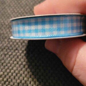 Blue Checkered Crafting Ribbon New
